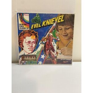 Evel Knievel 1970's #3603 Color-Vue Pencil Coloring set‎ Factory Sealed RARE